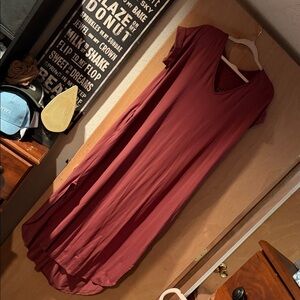 Entro Maroon High Low Dress